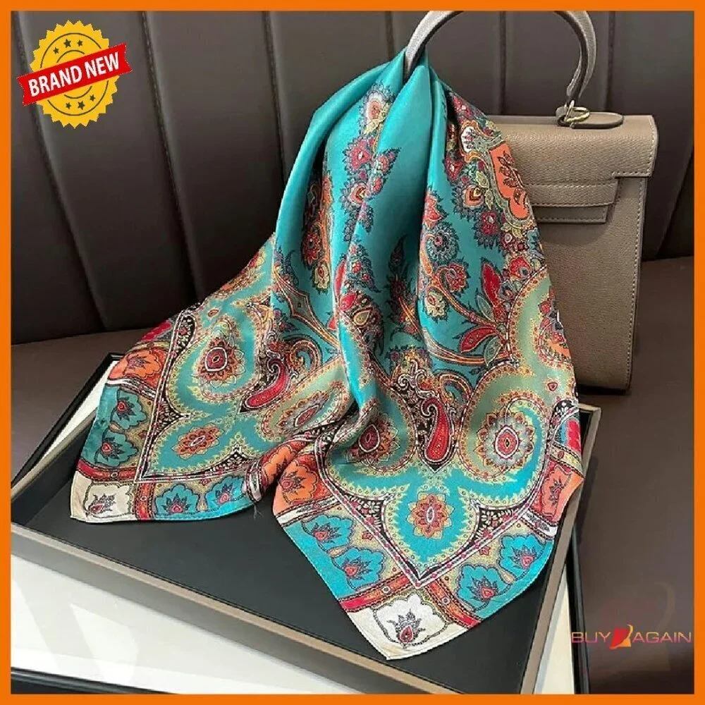 100% Mulberry Silk Square Scarf 25.6
